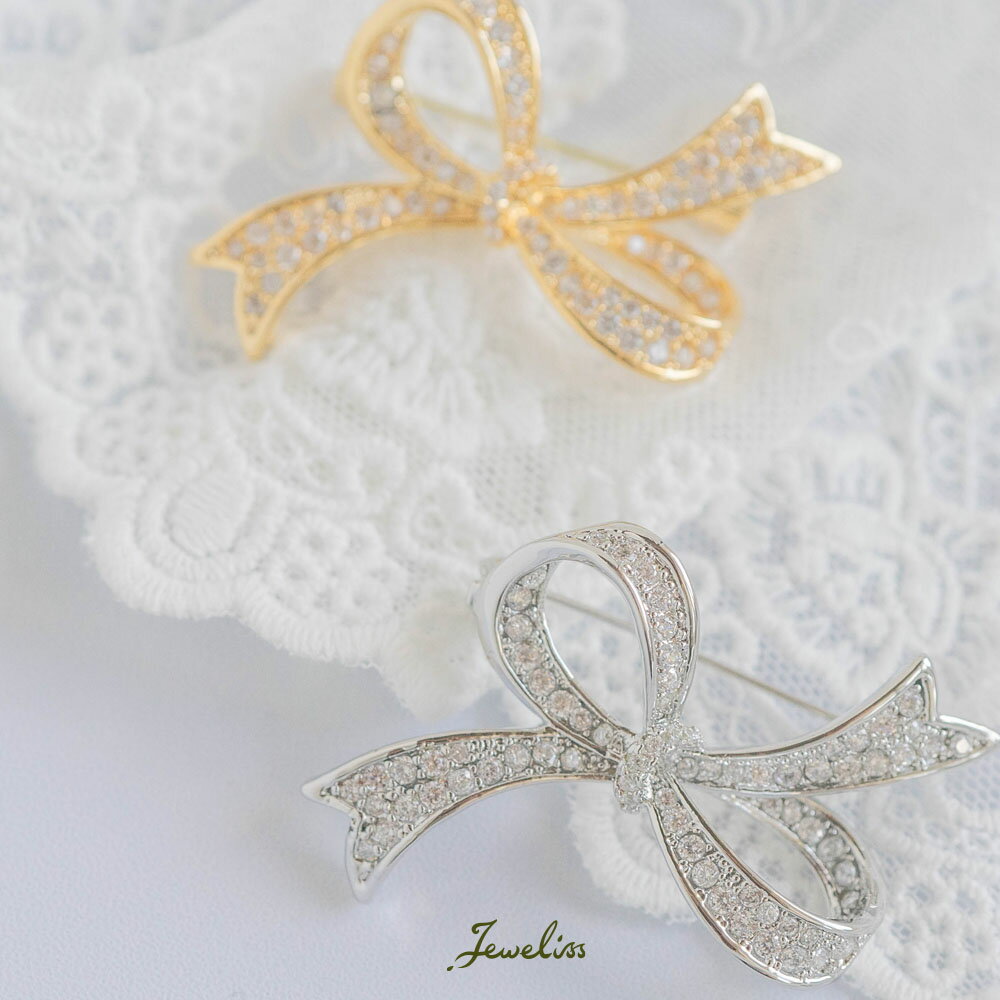 Jeweliss ブローチ ストリクス Striks リボン ゴールド シルバー コサージュ ジュエリス レディース アクセサリー セレモニー ギフト プレゼン...
