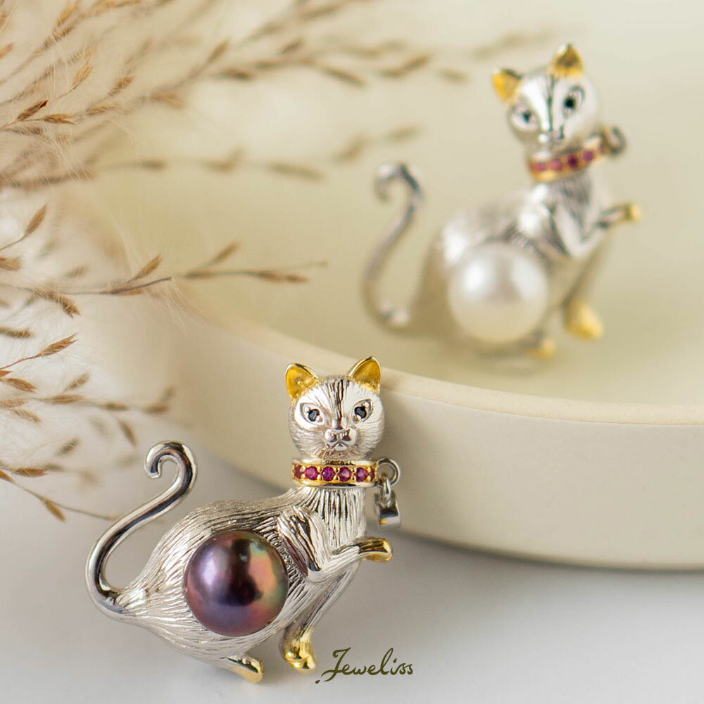 【大感謝祭P10倍】Jeweliss ブローチ 淡水パール 招き猫 リトアール Ritarl シルバー925 ギフト アクセサリー プレゼント ジュエリス クリスマス　【ポイント最大47倍！楽天大感謝祭 セール】 本州送料無料