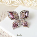 【マラソン限定P10倍】Jeweliss ブローチ Cleroden クレロデン 蝶々 クリスタルパヴェ パープル ちょうちょ バタフライ コサージュ おしゃれ 可愛い ギフト プレゼント アクセサリー セレモニー 入学式 卒業式 ジュエリス 母の日 □ 本州送料無料 即納(4)