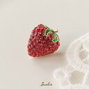 Jeweliss ピン ブローチ fraoula フラウラ イチゴ 苺 クリスタルパヴェ ミニブローチ ジュエリス アクセサリー セレモニー ギフト プレゼント □ 即納