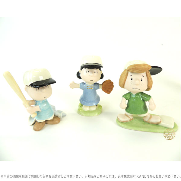 レノックス スヌーピー ピーナッツ ベースボール 野球 置物6点セット 847856a LENOX PEANUTS 6 piece Baseball Team Figurine Set ギフト プレゼント □