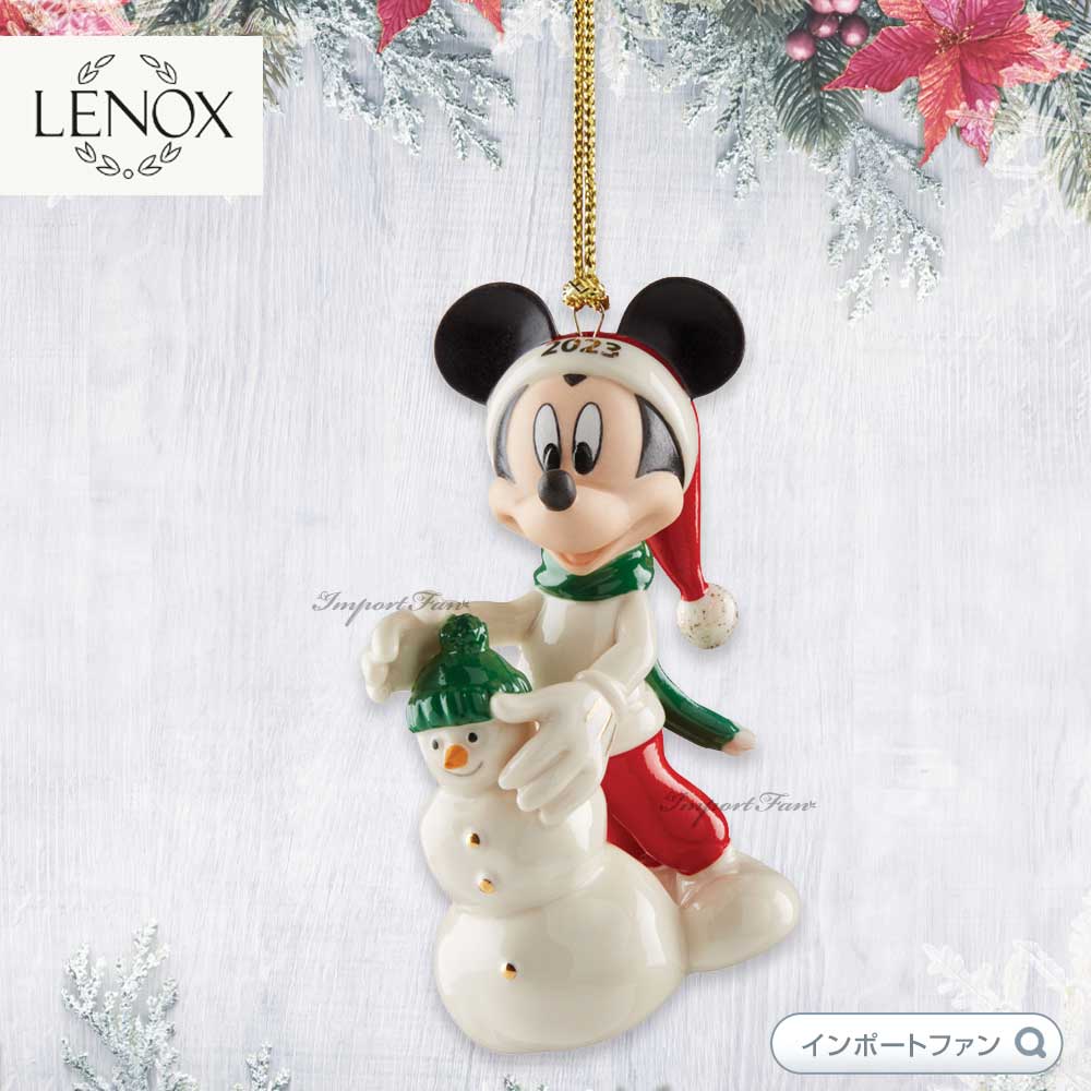 LENOX レノックス クリスマス ディズニーミッキーと雪だるま オーナメント Disney Mickey and Snowman Dated Ornament 894426 □