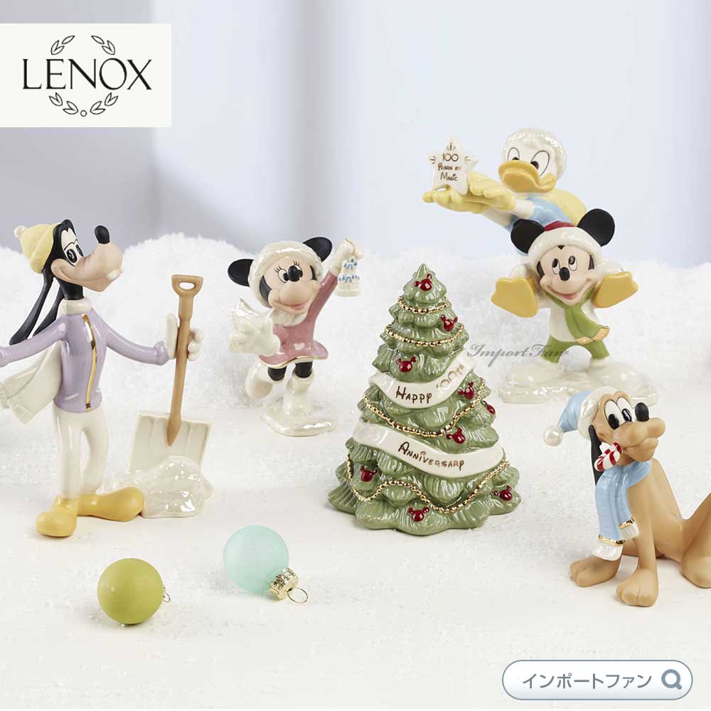 LENOX レノックス ディズニー100周年記念フィギュア 5個セット ミッキー ミニー プルート ドナルド グーフィー クリスマスツリー Disney 100th Anniversary Figurines, Set of 5 895060 □