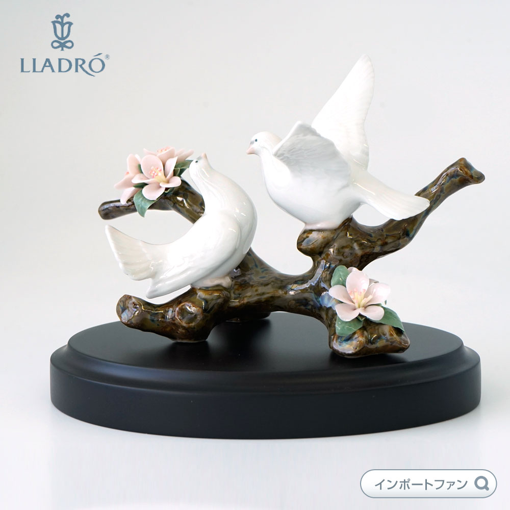 リヤドロ 桜の唄 01008422 LLADRO 白い鳩 鳥 置物 ギフト プレゼント □
