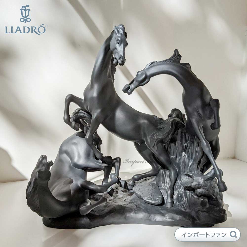 リヤドロ 三頭の馬 ブラック 世界限定制作数1000体 置物 01008618 LLADRO ギフト プレゼント 【ポイント最大46倍！お買い物マラソン セール】