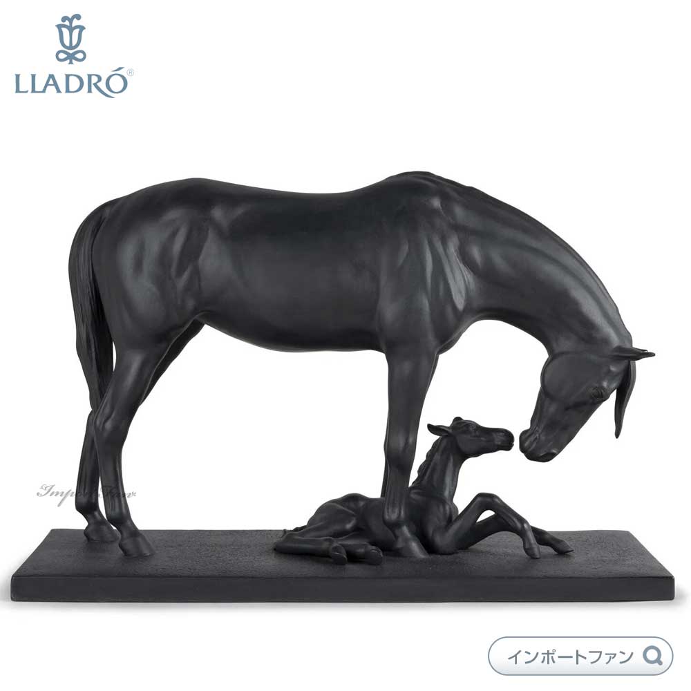 リヤドロ 馬の親子 午 ホース ブラック 置物 01012560 LLADRO □