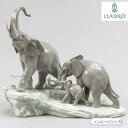 リヤドロ 象の行進 ゾウ 親子 置物 01001150 LLADRO ギフト プレゼント□