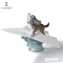 リヤドロ 可愛いパイロット 紙飛行機 犬 置物 01006574 LLADRO ギフト プレゼント □