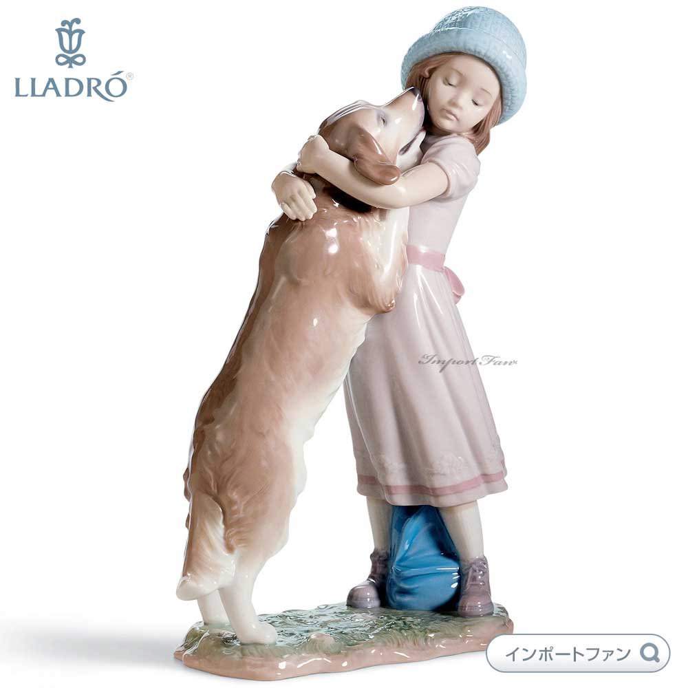 リヤドロ 待ってたよ! 少女 犬 ゴールデンレトリバー 置物 01006903 LLADRO ギフト プレゼント □