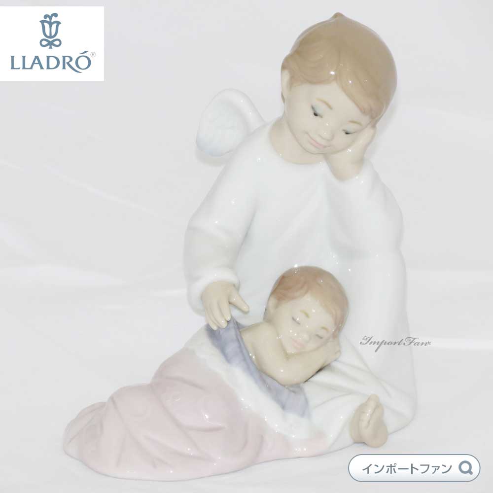 乐天商城 - リヤドロ 守ってあげるよ 女の子 天使 赤ちゃん ピンク 置物 01008549 LLADRO ギフト プレゼント □