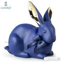 リヤドロ ウサギ ボールド・ブルー ゴールド リボン 兎 置物 01009448 LLADRO ギフト プレゼント 