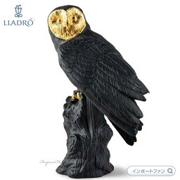 リヤドロ　フクロウ リヤドロ フクロウ ボールドブラック 世界限定制作数1000体 梟 01009689 LLADRO プレゼント ギフト □