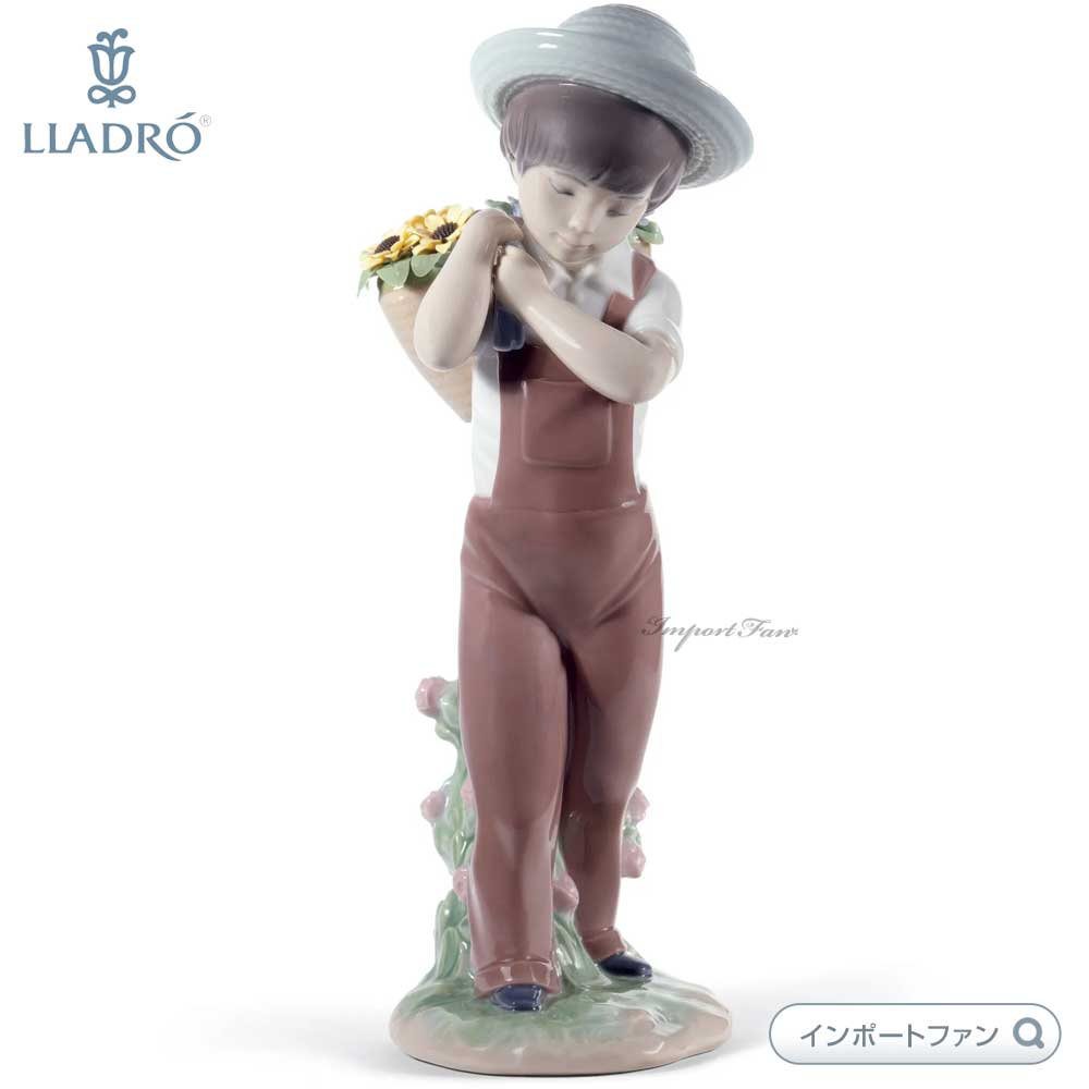 樂天商城 - リヤドロ 花かごの少年 ひまわり 60周年スペシャルバージョン 置物 01008675 LLADRO ギフト プレゼント □