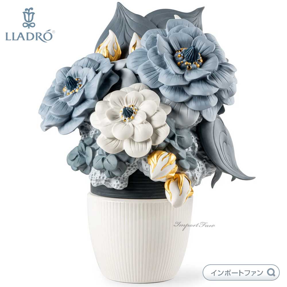 リヤドロ フラワーベース 花 ブルー 花器 花瓶 置物 01009697 LLADRO ギフト プレゼント 【ポイント最大46倍！お買い物マラソン セール】