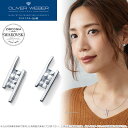 スワロフスキージルコニア ピアス Foursquare クリスタル シンプル Swarovski × OLIVER WEBER オリバーウェバー ギフト プレゼント□
