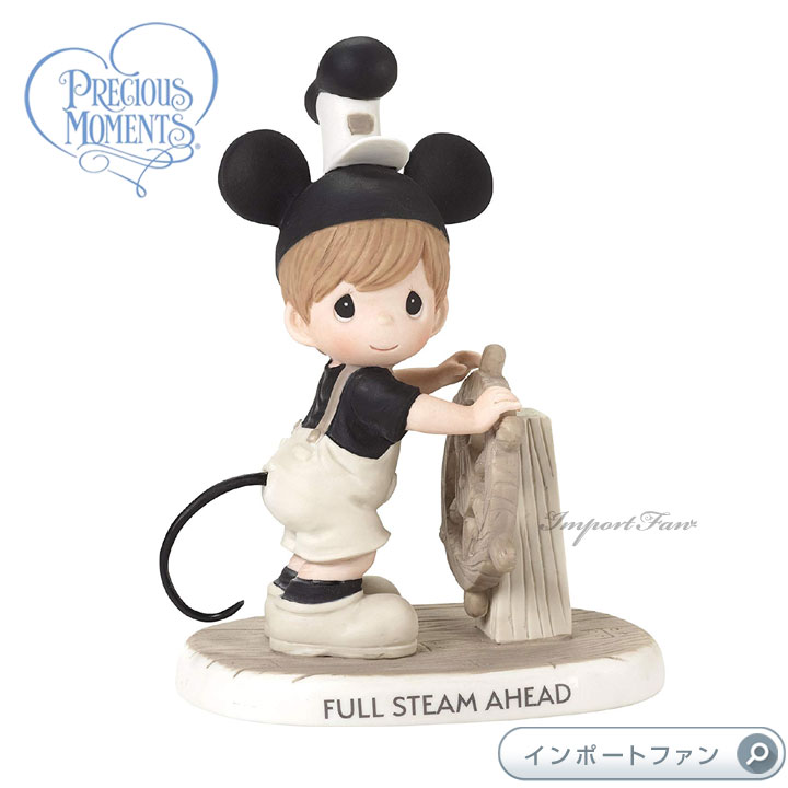 プレシャスモーメンツ 蒸気船ウィリー ミッキーマウス スチームボート 「全速前進 」 ディズニー 181096 Disney Steamboat Willie Figurine Full Steam Ahead Porcelain Precious Moments ギフト プレゼント □のサムネイル