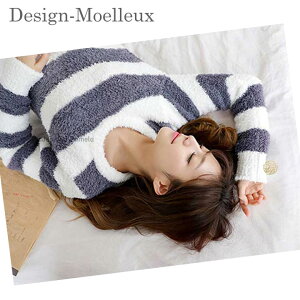 【JenniferPamela】ルームウェアもこもこ上下セットレディースフリーサイズボーダーカラー限定SALE【あす楽】パジャマ□