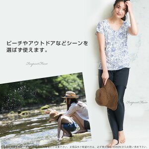 【着るだけで日焼け防止&スタイルアップ】ラッシュトレンカUPF50+耐塩素速乾水着素材【あす楽対応】□