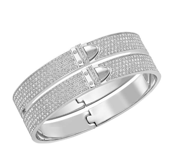 スワロフスキー ディスティンクト ワイド バングル M シルバー 5160571 Swarovski Distinct Wide Bangle, M ギフト プ...