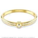 Swarovski Numina bangle Round cut, White, Gold-tone plated