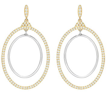 スワロフスキー ギルバート フープ ピアス ゴールド 5279774 Swarovski Gilberte Hoop Pierced Earrings, White ギフト プレゼント □