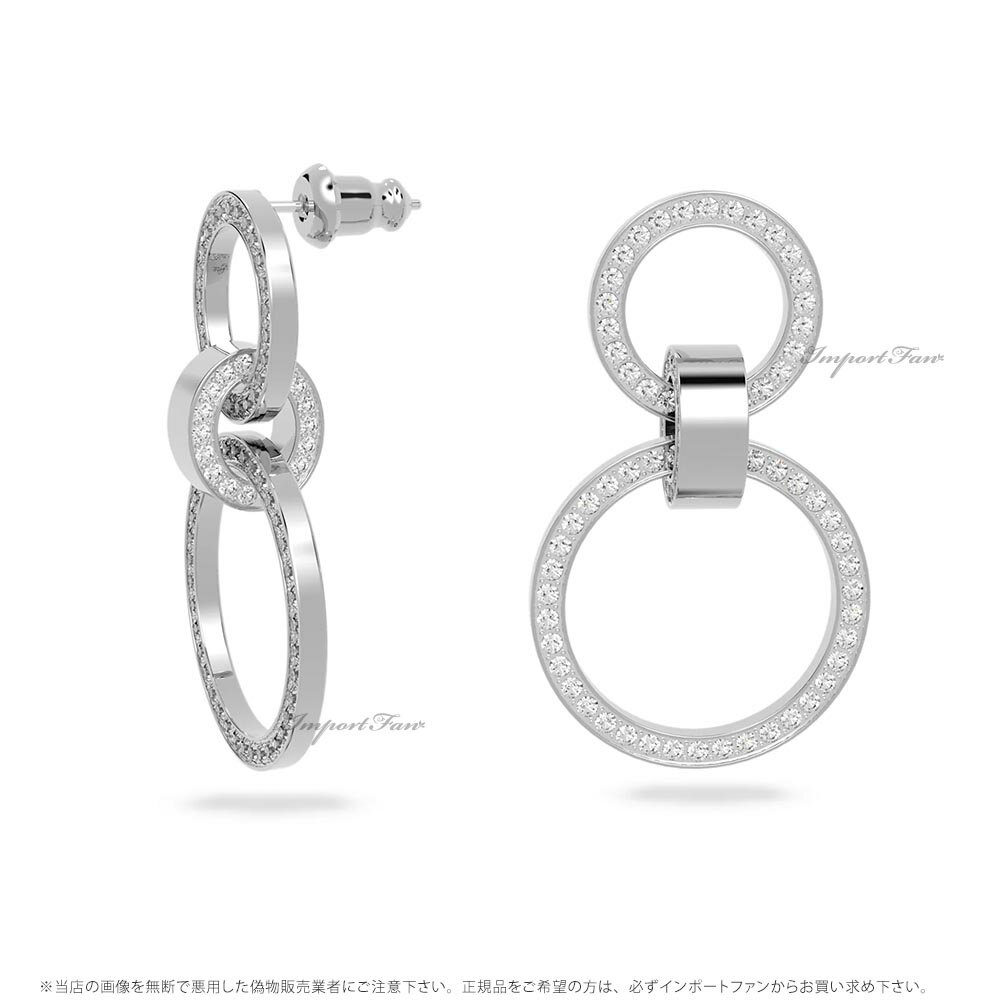 スワロフスキーホロウフープピアスホワイト5636503Swarovski