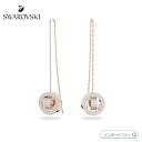 スワロフスキー ホロウ ドロップピアス ロング ローズゴールド 5636504 Swarovski□