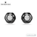Swarovski Numina stud earrings Round cut, White, Ruthenium plated