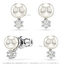 スワロフスキー マトリックス スタッドピアス クリスタル パール ホワイト 5694225 Swarovski□
