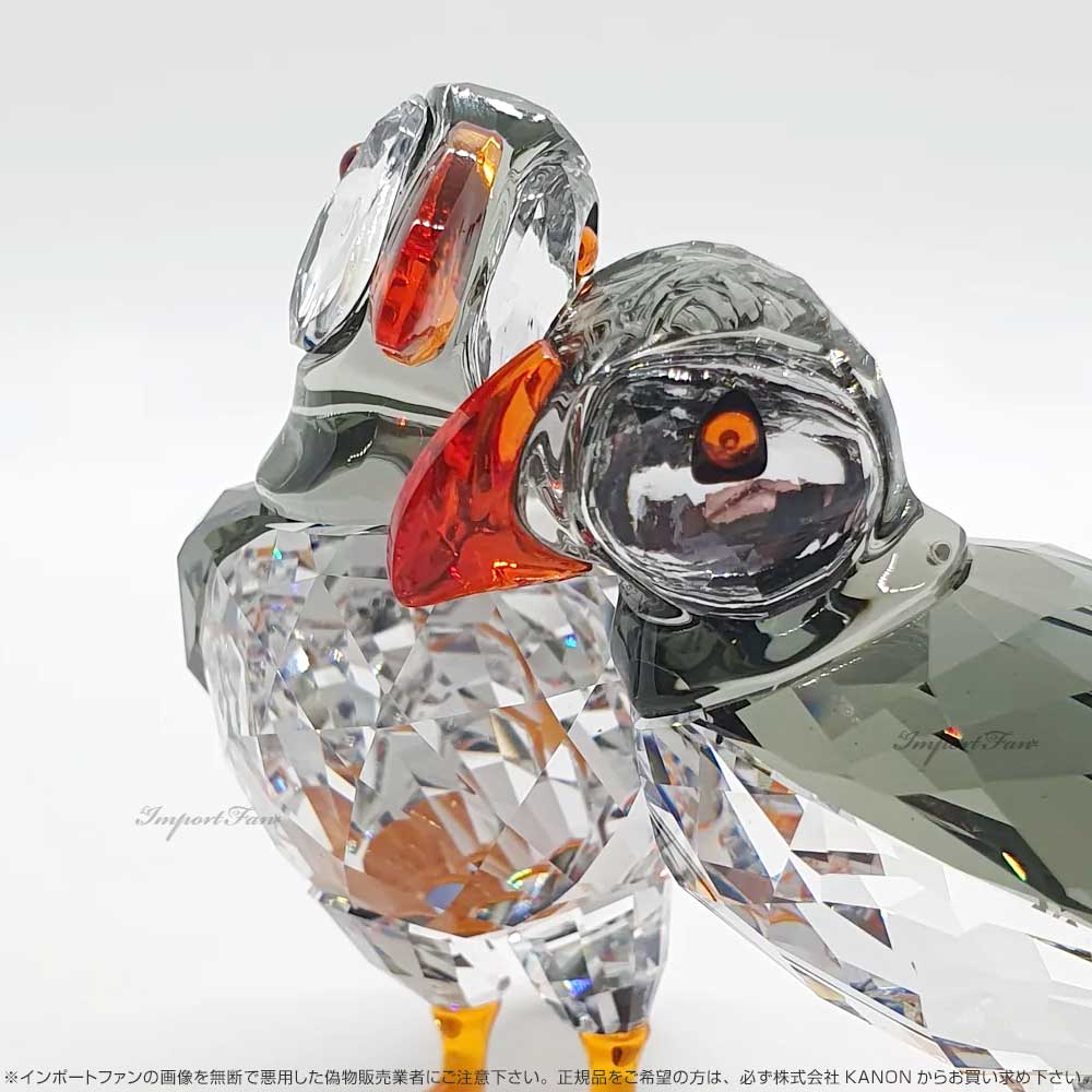 スワロフスキー ニシツノメドリ 鳥 2羽セット カップル Swarovski 置物 ギフト プレゼント 【ポイント最大49.5倍!お買い物マラソン セール】 [2]