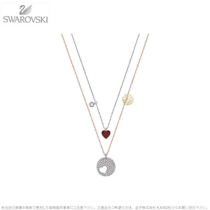 ե ꥹ å ϡ ڥ å å ߥå 5255351 Swarovski CRYSTAL WISHES HEART PENDANT SET, RED, MIXED PLATING ե ץ쥼 