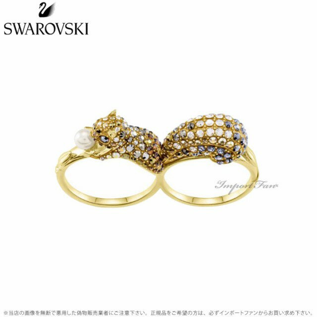 スワロフスキー マーチ スクワーレル ダブル モチーフ リング マルチカラー ゴールド リス 指輪 5409362 5448907 5448908 Swarovski ギフト プレゼント □