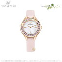 Swarovski LOVELY CRYSTALS MINI WATCH, LEATHER STRAP, PINK, ROSE GOLD TONE