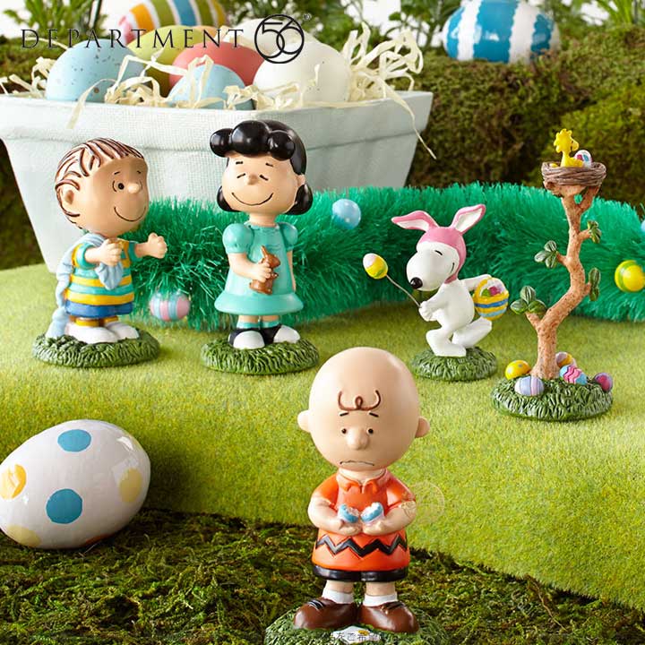 Department56 エッグハント スヌーピー チャーリーブラウン ライナス ルーシー うさぎ イースター Snoopy Egg Hunt 4038922 ギフト プレゼント □