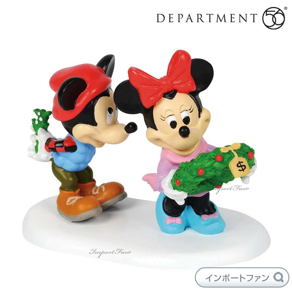 Department 56 ミッキーのヤドリギサプライズ ミッキーマウス クリスマスビレッジ 4059719 Disney Mickey's Mistletoe Surprise Christmas Village デパートメント56 □