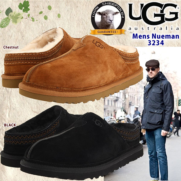 UGG アグ メンズ Neuman ニューマン シープスキン スリッポン 3234 日本未発売 正規品 インドアアウトドア ギフト プレゼント 【ポイント最大46倍！お買い物マラソン セール】