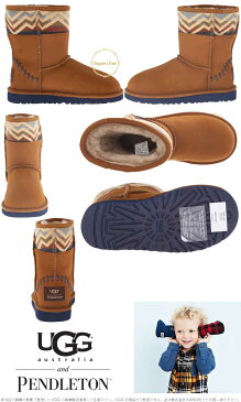 UGG アグ 正規品 キッズ　 クラシックショート 　ムートンブーツ　1009717 UGG Kids Classic Short Deco Pendleton 【ポイント最大44倍！お買い物マラソン セール】