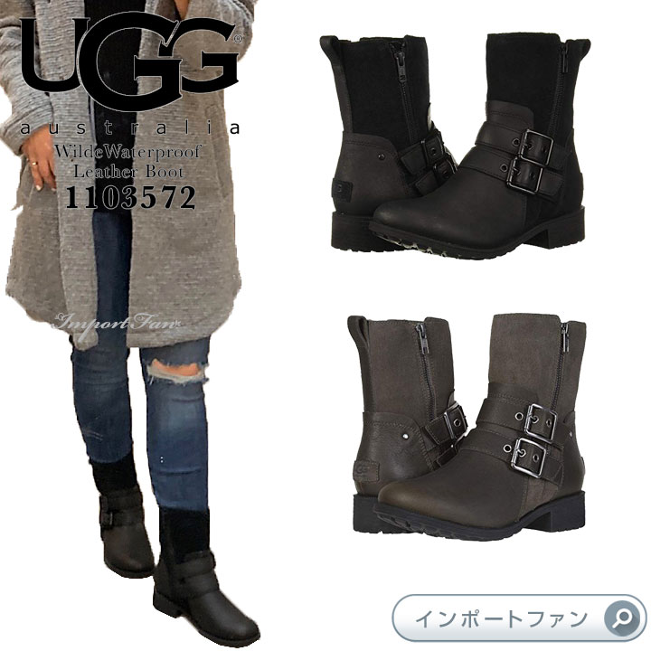 アグ ワイルド シック ベルト ショートブーツ 1103572 UGG Wilde Waterproof Leather Boot ギフト プレゼント □