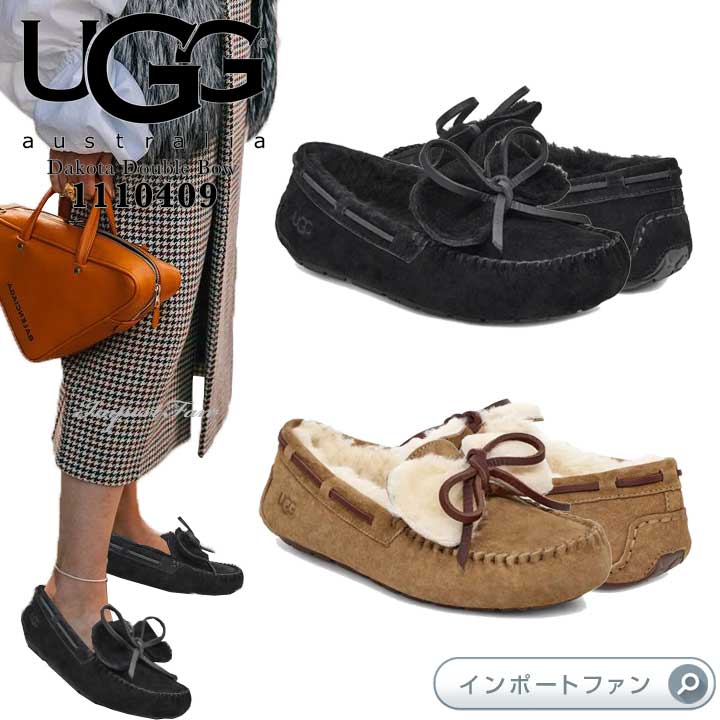 アグ ダコタ ダブル リボン ボウ シープスキン モカシンスリッポン 1110409 1118913 UGG Dakota Double Bow ギフト …