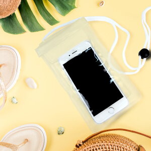 防水スマホケース面ファスナークリア□