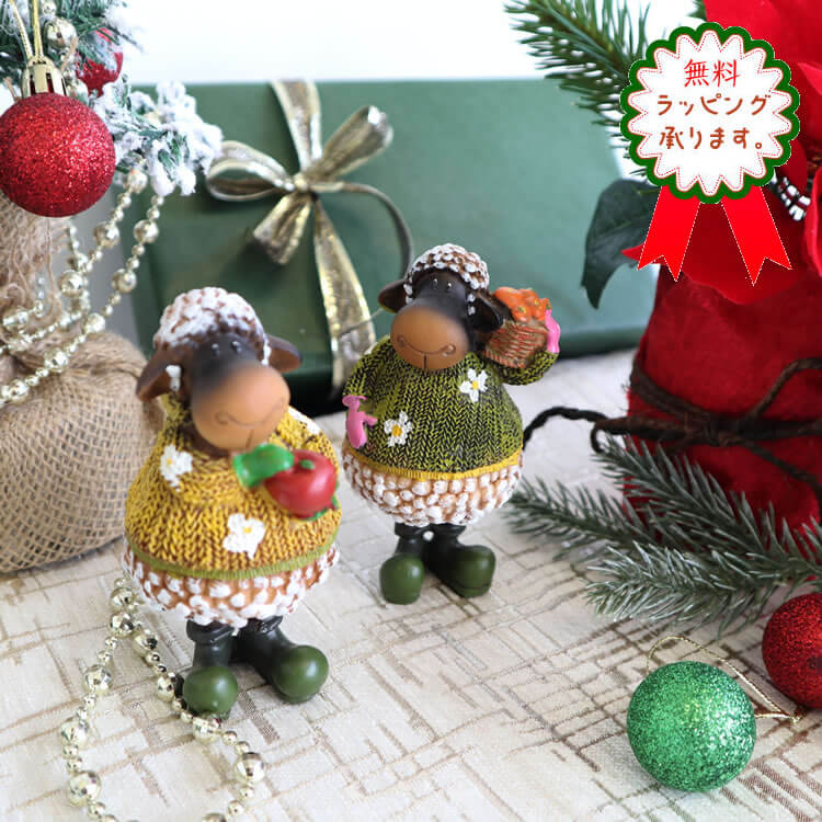 【当日発送 動画あり ギフトラッピング無料】置物 玄関 かわいい 人形 ヒツジ 2個セット オーナメント インテリア小物 ひつじ おしゃれ ガーデニング グッズ 羊 飾る 小さい オブジェ 可愛い リビング ディスプレイ インテリア雑貨 クリスマス プレゼント 贈り物