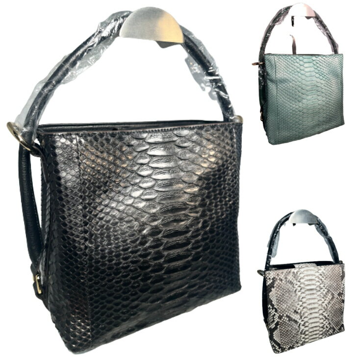 パイソン本革 2WAYバッグ GUODI グォディ TK-20HB098 パイソン ダイヤモンドパイソン ヘビ革 へび革 蛇革 本革 レザー 2WAYバッグ レディースのサムネイル