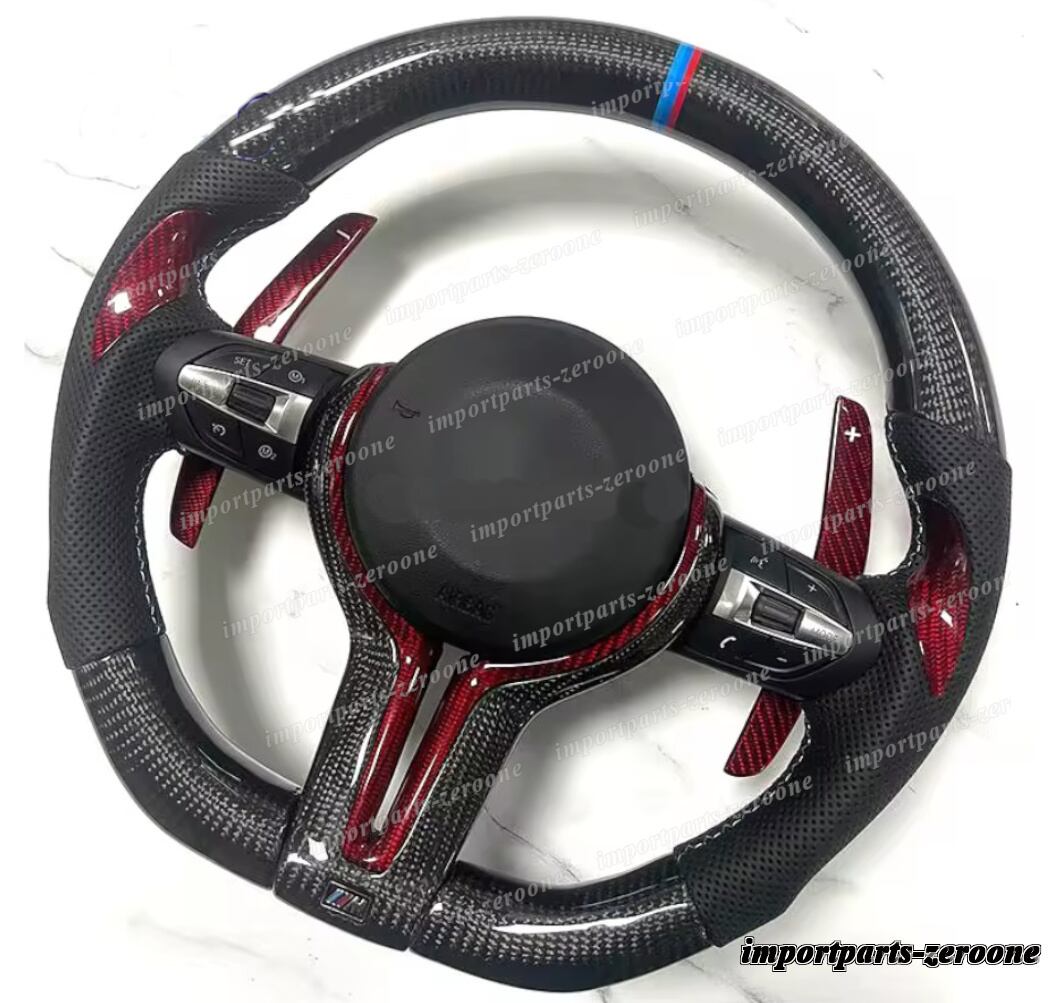 樂天商城 - BMW F10 F12 F20 F22 F30 F32 Fシリーズ カーボンファイバー　スポーツスタイル　グレードアップステアリングホイール　-OB-1005