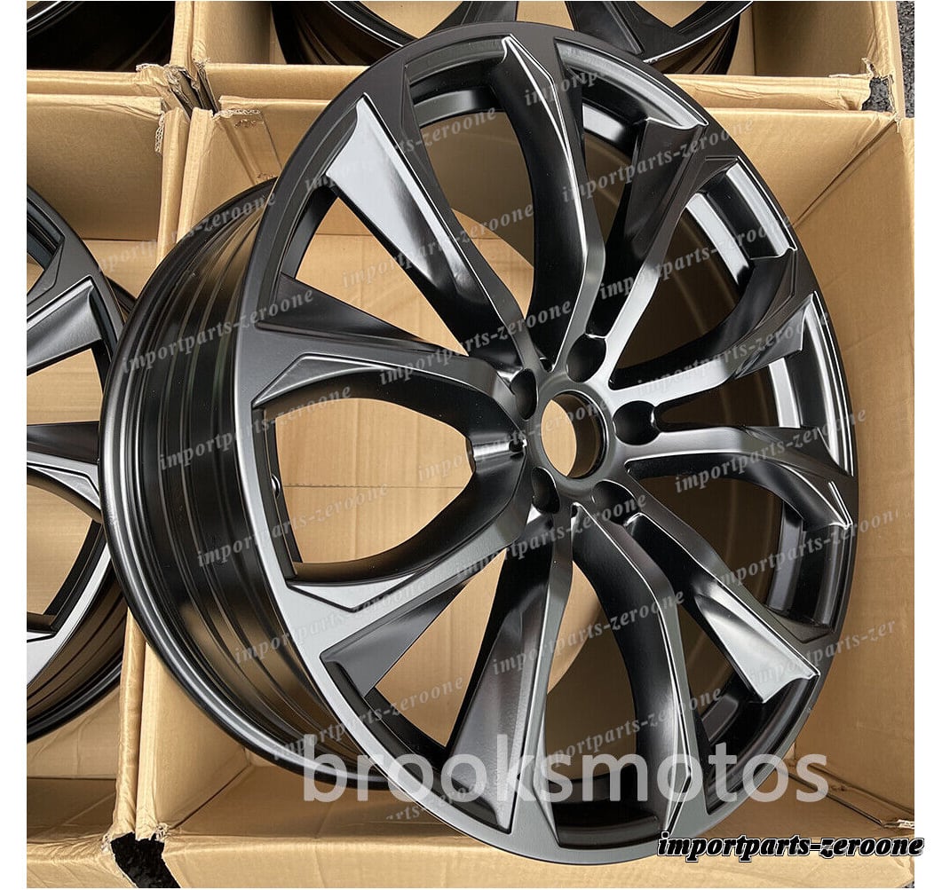 20インチ ツイン 5 スポーク サテン ブラック スタイル ホイール BMW X5 E70 F15 X6 E71 F16 　-BRN-11799-2★　鍛造