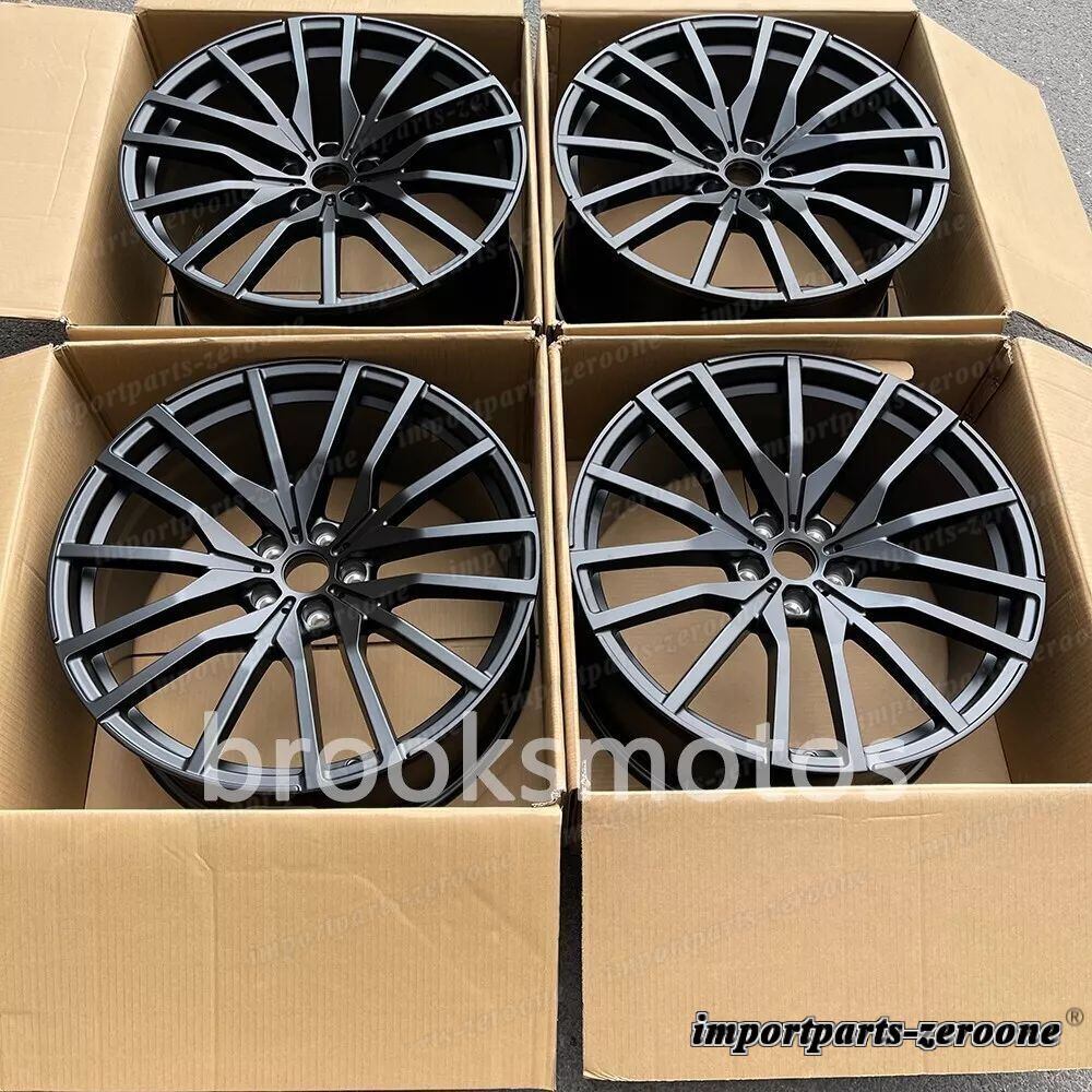 20インチ新品マットブラックスクエアスタイルホイールフィット 2019+ BMW X5 2020+ X6 5x112 742 LI-1317
