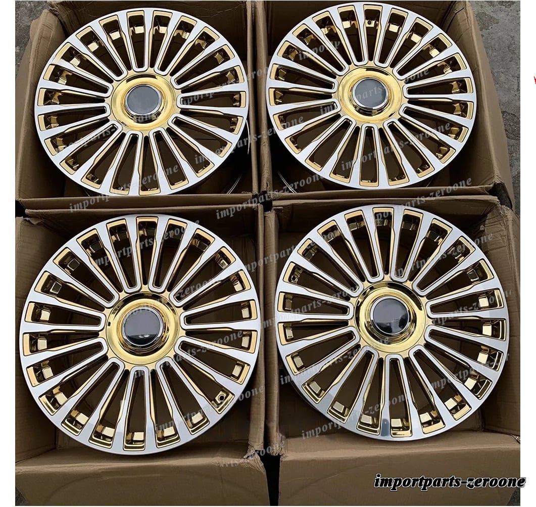 21インチ ゴールド m スタイル スタッガー 鍛造 ホイール ロールスロイス ゴースト ファントム　-BRN-12642