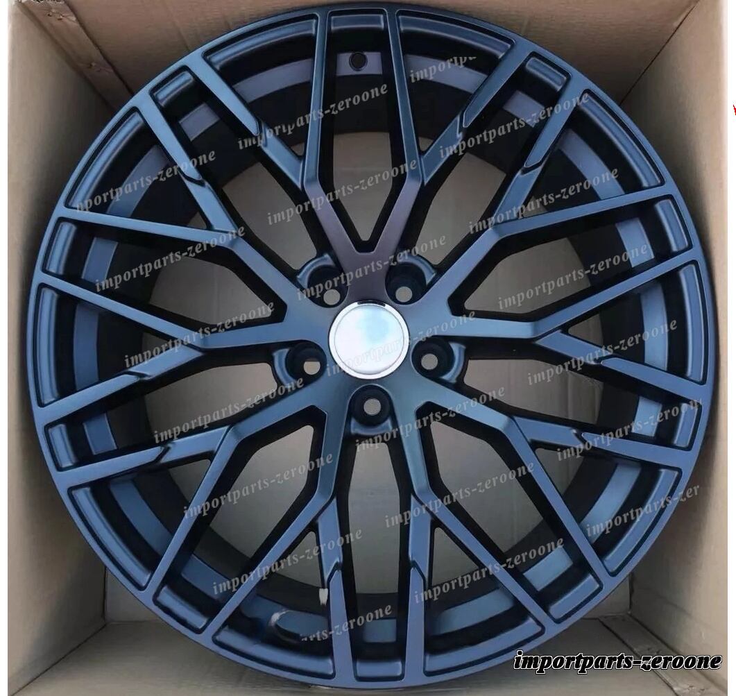 22インチ マットブラックスタイル ホイール アウディ C7 S7 D4 D5 A8 S8 22x9.5 オフセット 30 　-BRN-12545