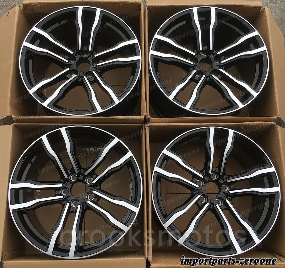 樂天商城 - 21インチブラックスタイル スタッガーホイール フィット 2016+ BMW 5 シリーズ 530 540 G30 G31 612 LI-1538