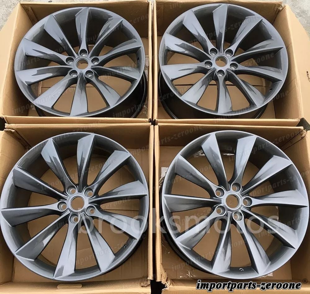 21インチTスタイルスタッガー ホイール テスラモデル S グロスグラファイト 21x8.5 21x 9 適合 LI-1510