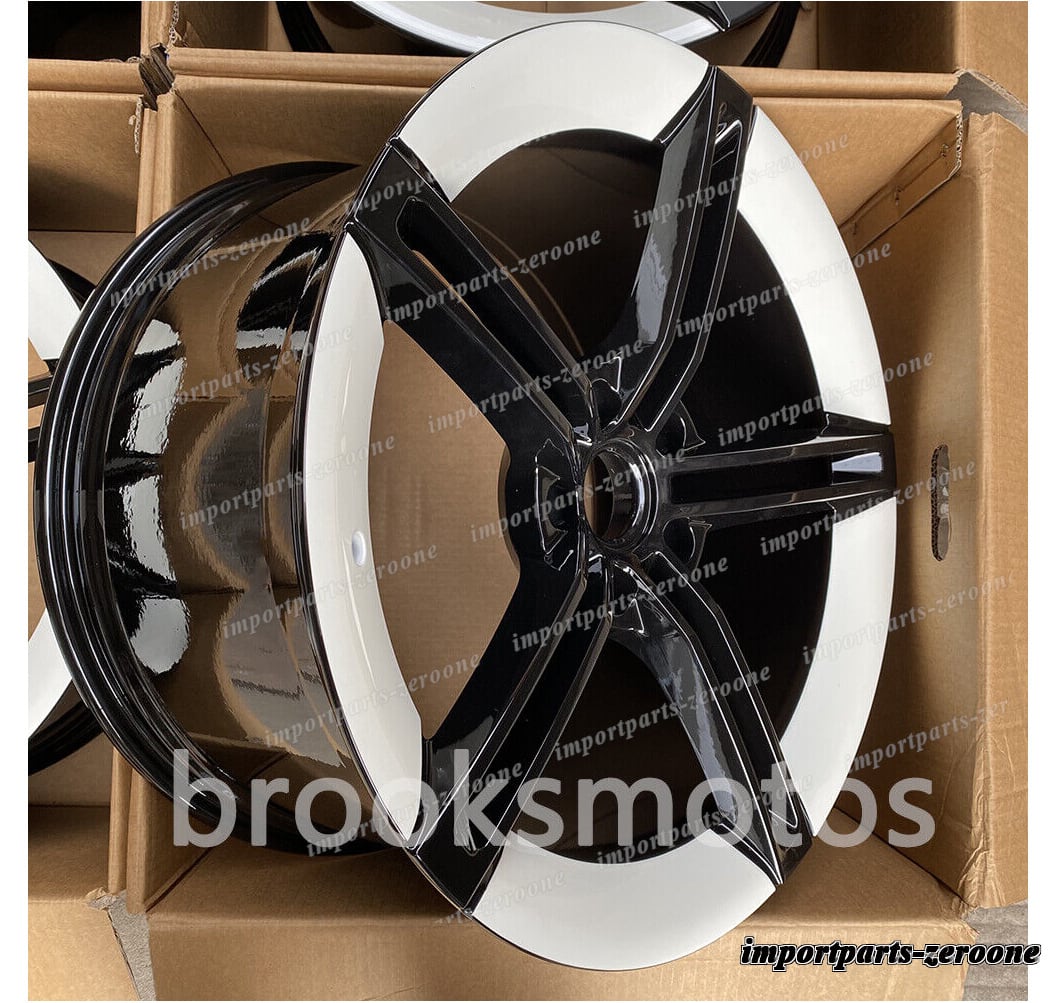 2020+ ポルシェ テイキャン 21インチ ツイン 5 スポークホワイトスタイルホイール　-　鍛造　★